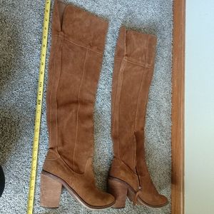 Brown suade boots